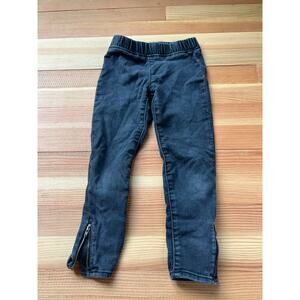 Gap girl black soft jean leggings with zipper ankle size 6